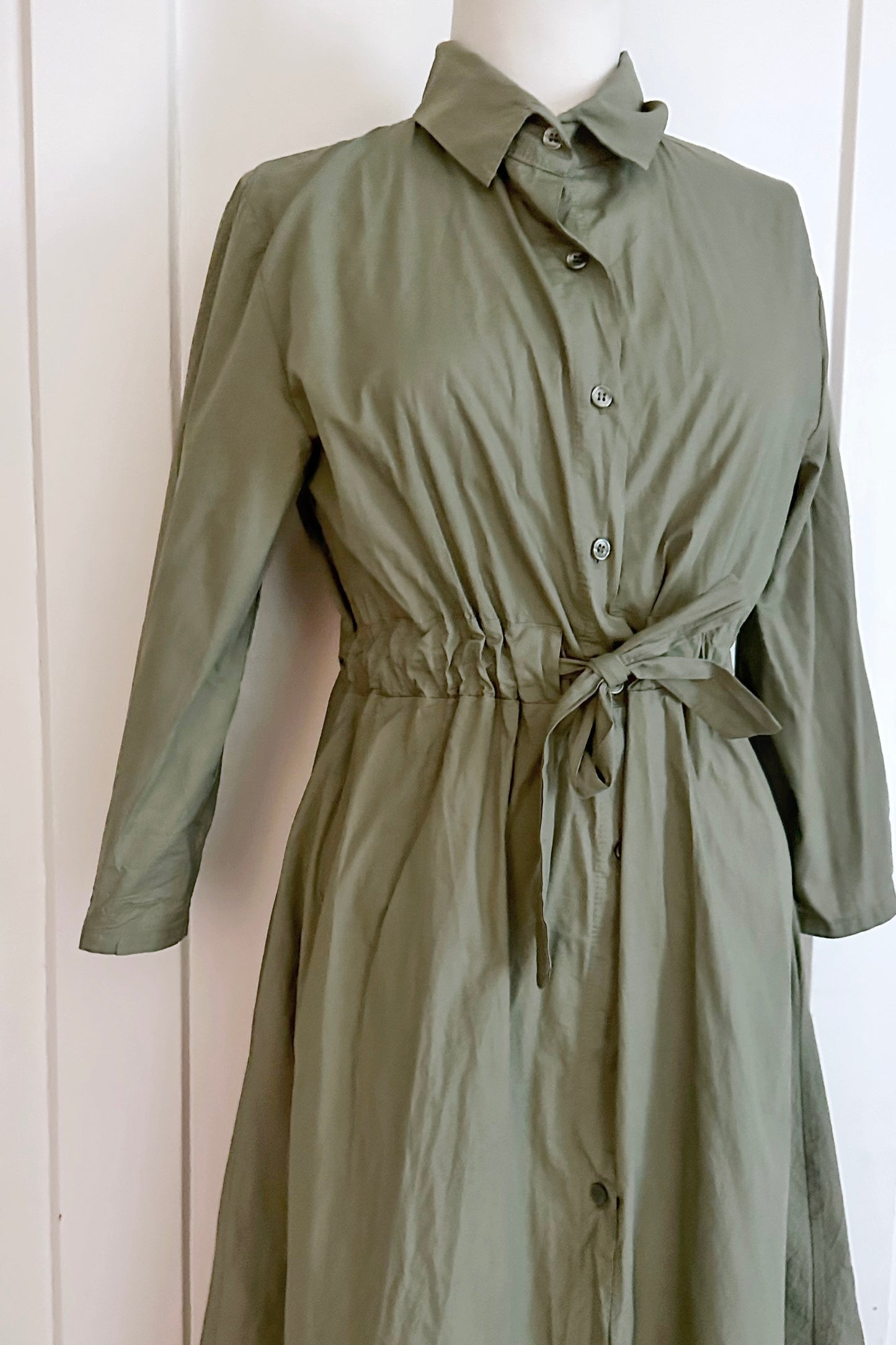 Baumwollblusenkleid Midi