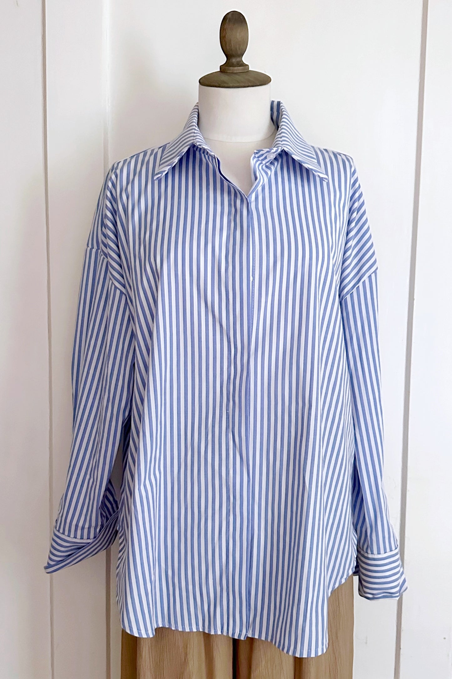 Gestreifte Baumwollbluse