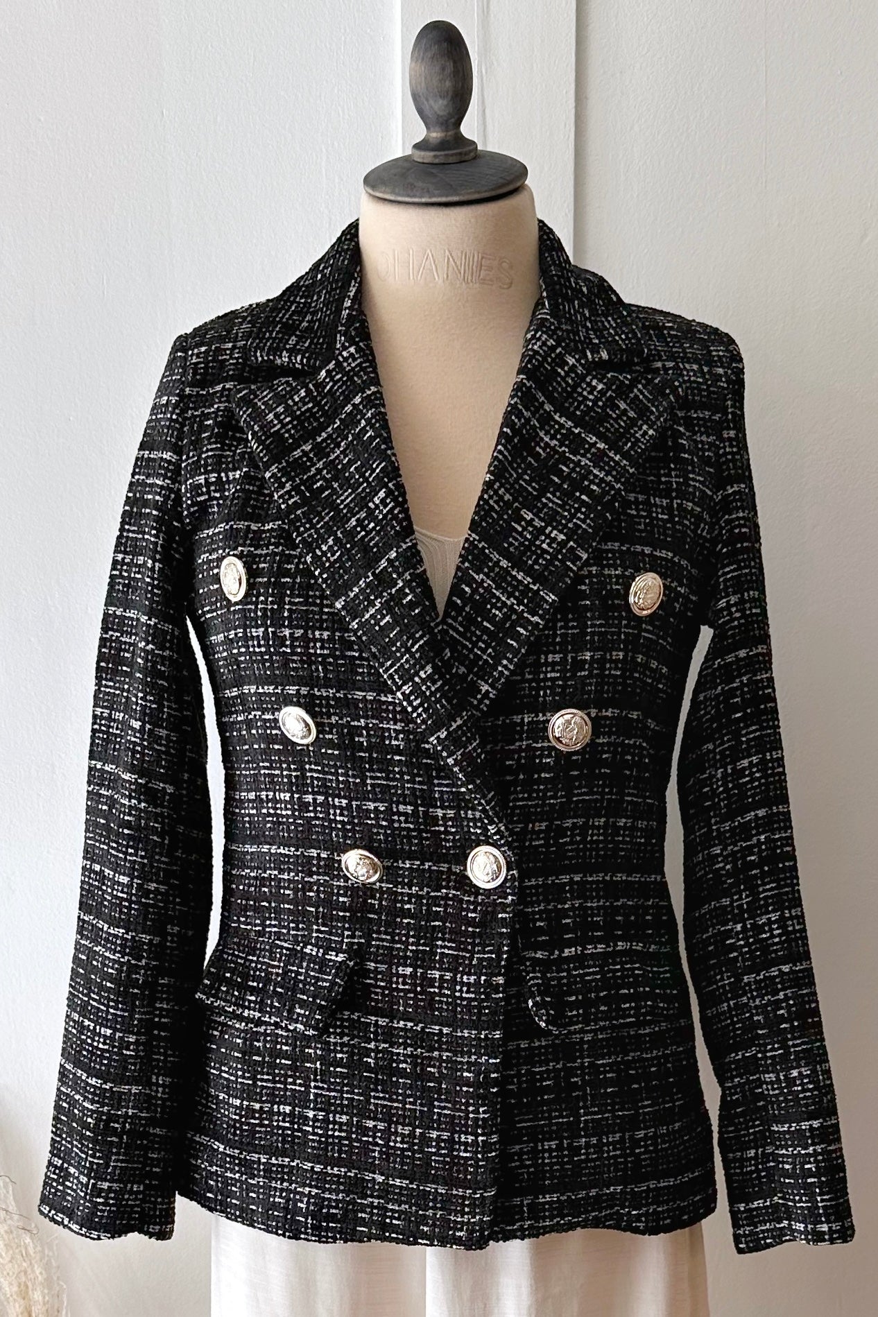 Blazer aus Baumwollchenille mit geradem Schnitt