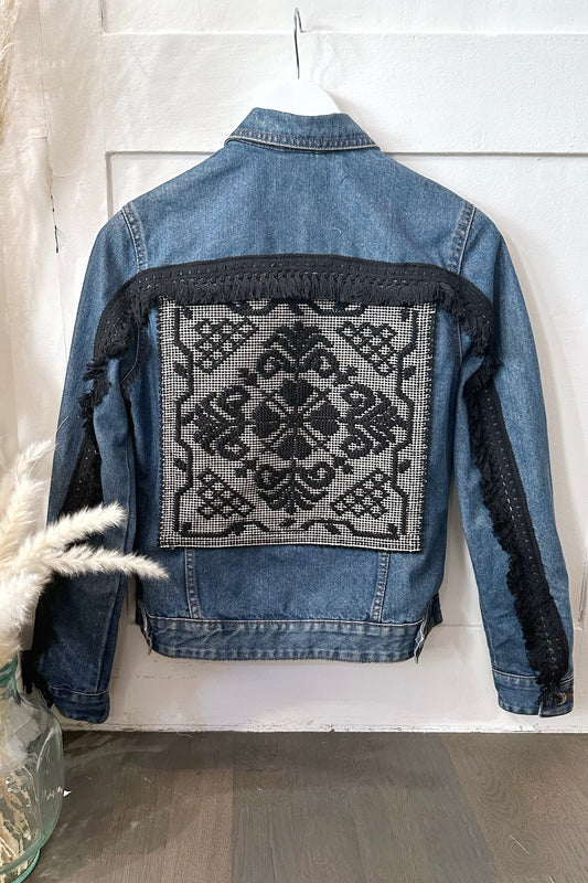 Jeans Jacket Blackboho - handmade