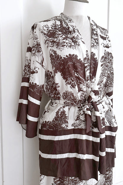 Kimono mit Print aus Viskose