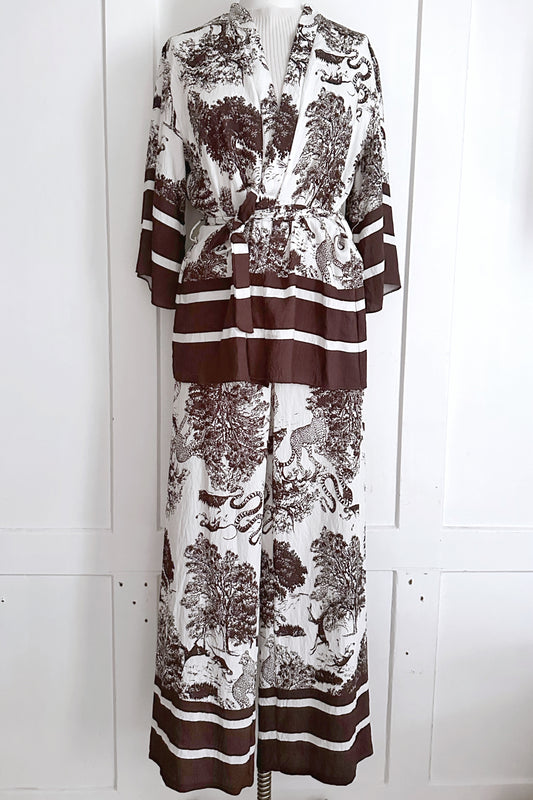 Hose mir Print aus Viskose
