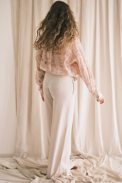 High-Waist Viskosehose mit Gürtel