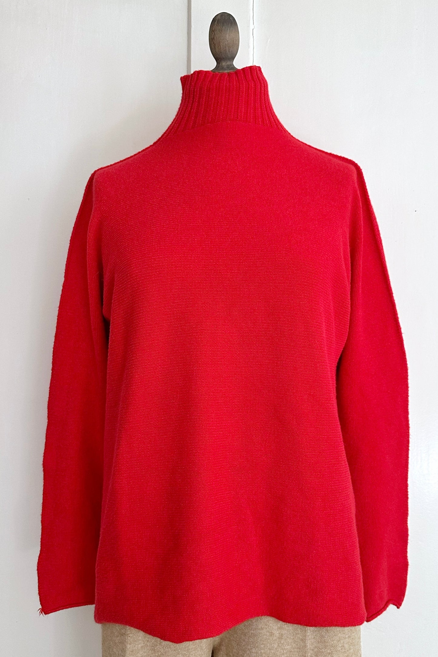 Strickpullover mit Stehkragen aus Viskose