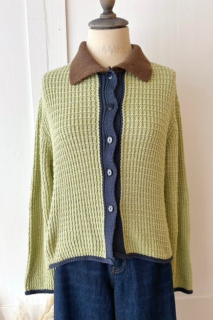 Grob gestrickter Cardigan mit Baumwolle