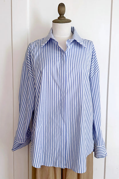 Gestreifte Baumwollbluse