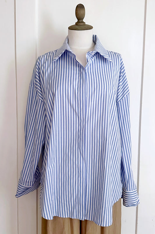 Gestreifte Baumwollbluse