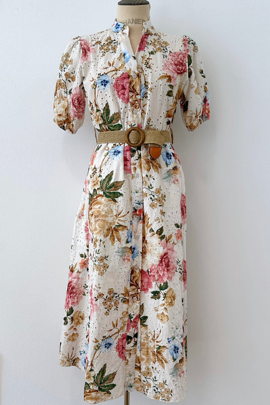 Maxi Blumenkleid mit Gürtel