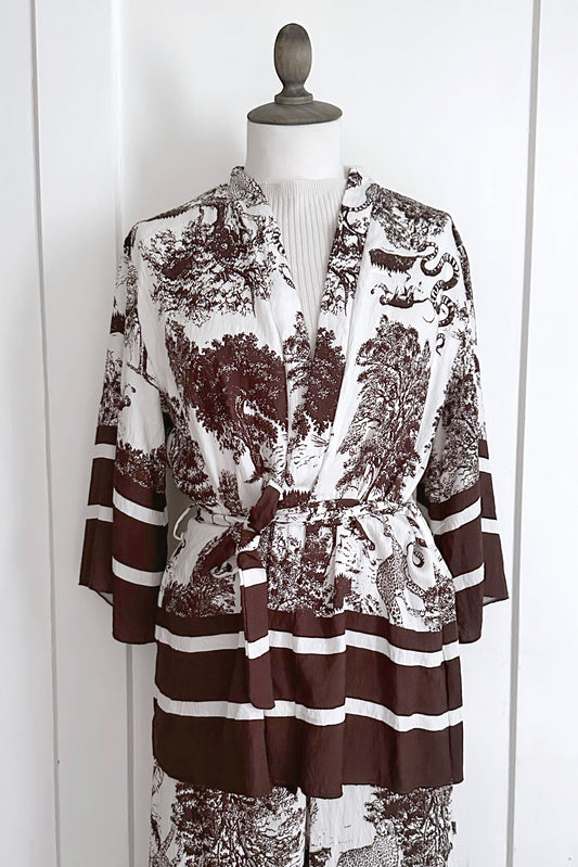 Kimono mit Print aus Viskose