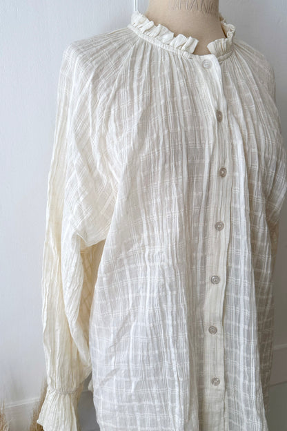 Baumwollbluse aus Naturmusselin