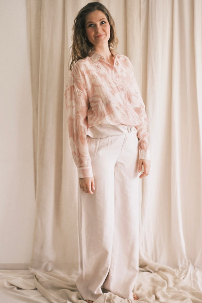 High-Waist Viskosehose mit Gürtel