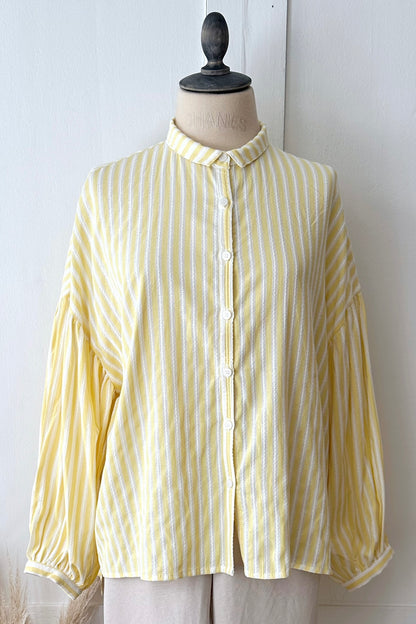 Gestreifte Baumwollbluse Oversized