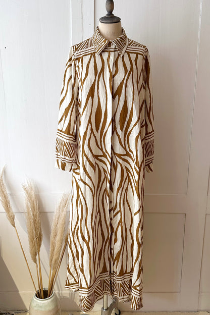 Maxi-Viskosekleid mit Zebraprint