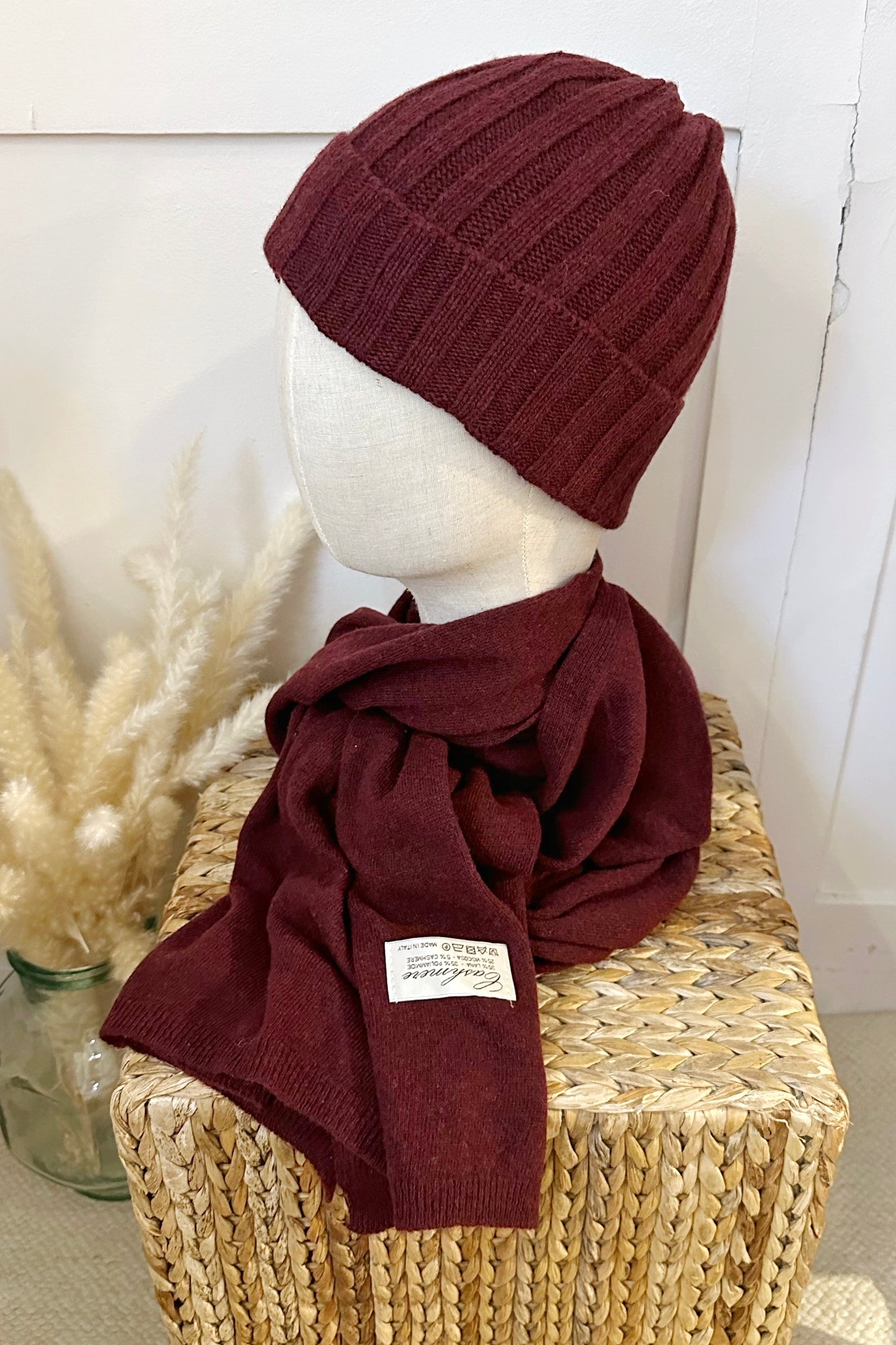 Cashmere Set Beanie, Scarf & Gloves