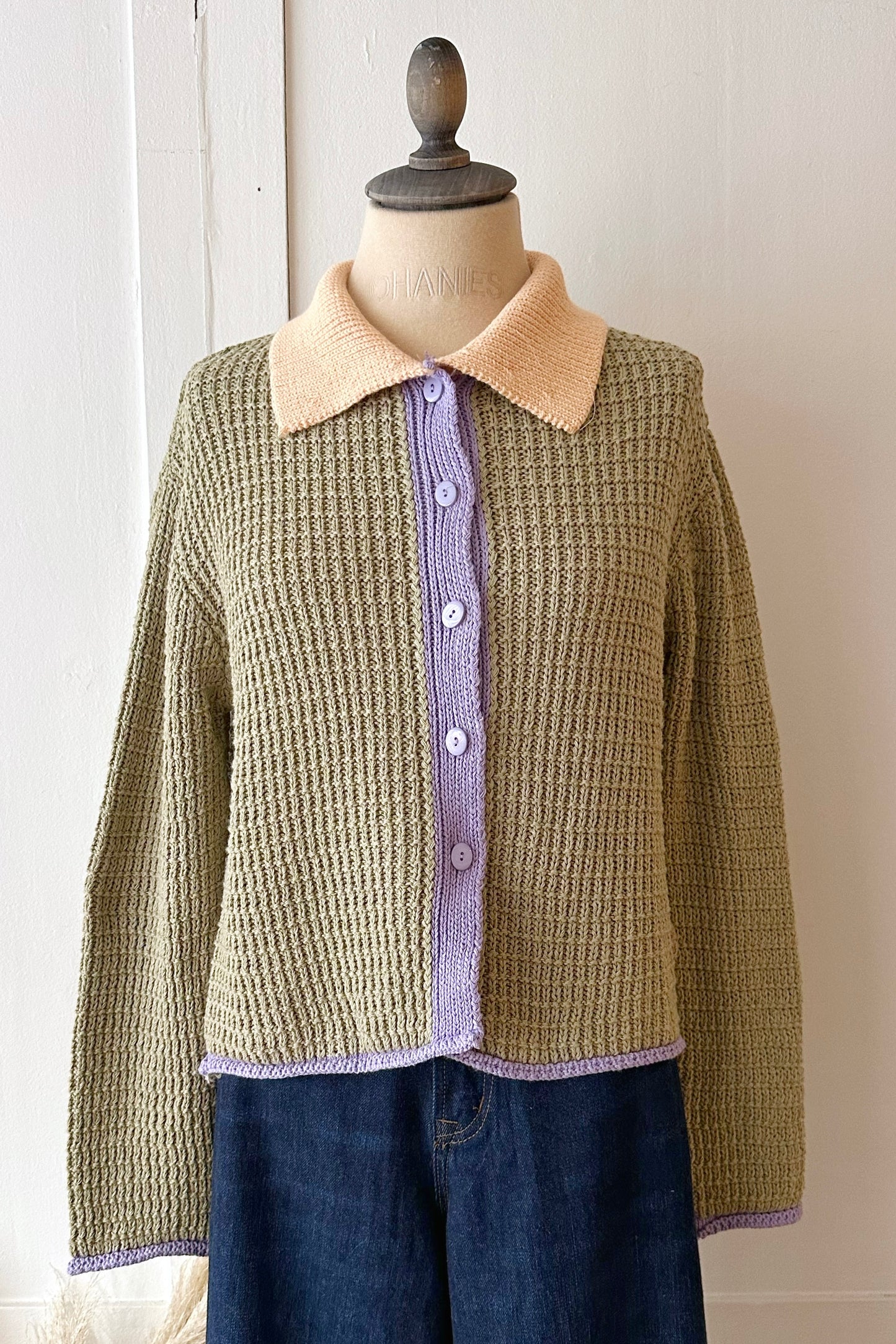 Grob gestrickter Cardigan mit Baumwolle