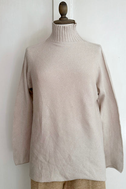 Strickpullover mit Stehkragen aus Viskose