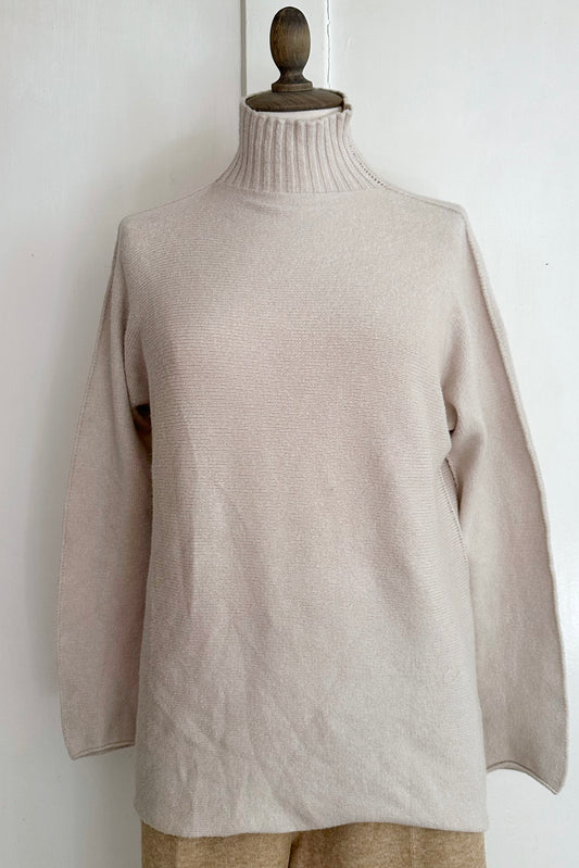 Strickpullover mit Stehkragen aus Viskose